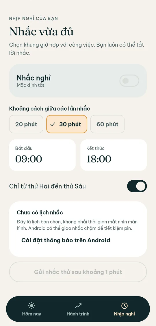 Hồ sơ mắt: biểu đồ độ cầu tương đương theo thời gian do người dùng nhập